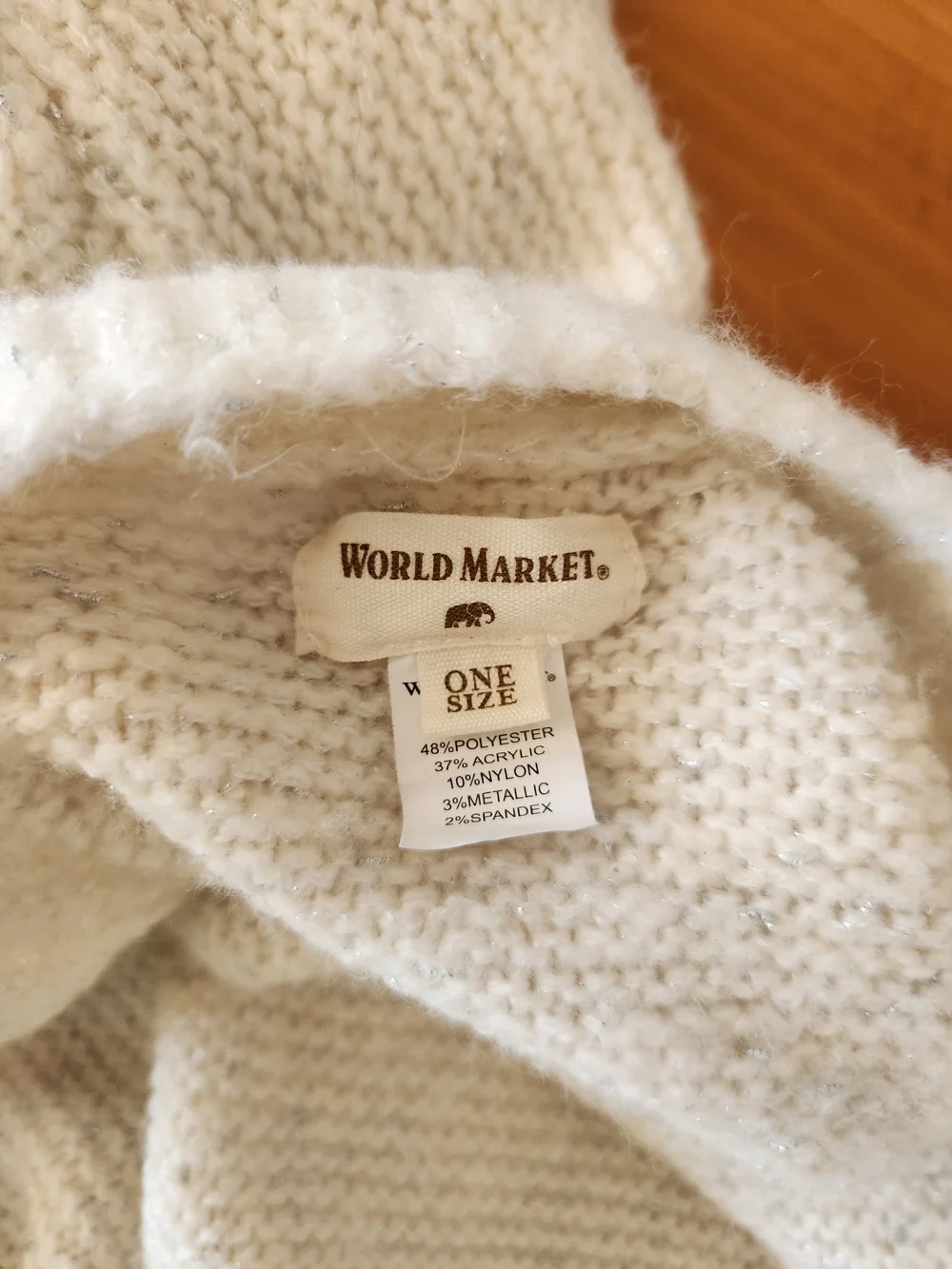 Cost Plus World Market Cream Open-Front Chunky Knit Cardigan - Picture 3 of 3